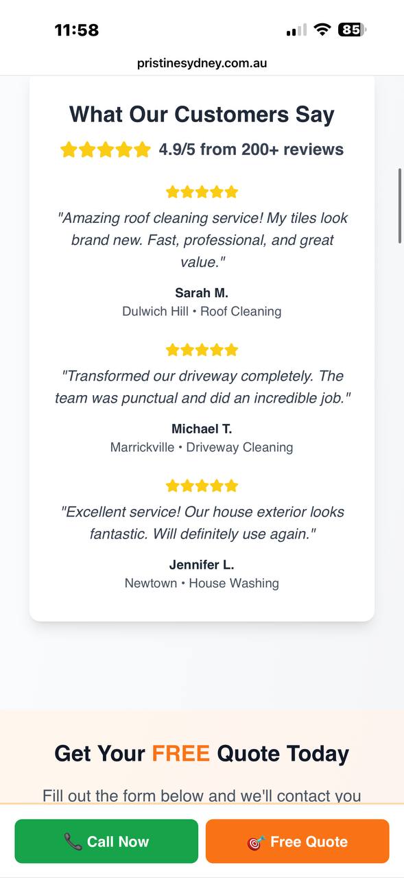 Pristine Pressure Clean work